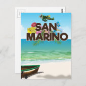 Carte Postale Affiche de voyage de San Marino Beach (Devant / Derrière)