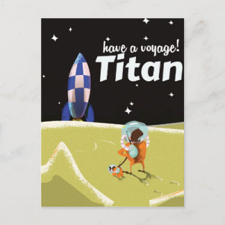 Carte Postale Affiche de voyage de science-fiction vintage Titan