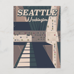 Carte Postale Affiche de voyage de Seattle, État de Washington