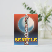 Carte Postale Affiche de voyage de Seattle Totem pole impression (Debout devant)
