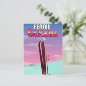 Carte Postale Affiche de voyage de ski à Fernie Canada. (Debout devant)