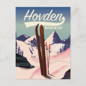 Carte Postale Affiche de voyage de ski à Hovden Norvège. (Devant)