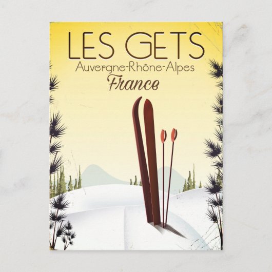 Carte Postale Affiche de voyage de ski aux Gets France (Devant)