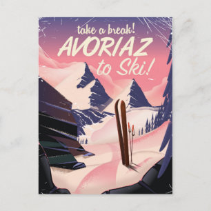 Carte Postale Affiche de voyage de ski Avoriaz France