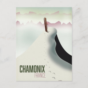 Carte Postale Affiche de voyage de ski Chamonix France