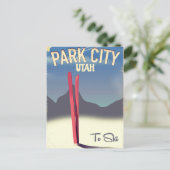 Carte Postale affiche de voyage de ski du parc de l'Utah (Debout devant)