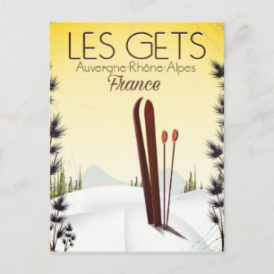 Carte Postale Affiche de voyage de ski Les Gets France