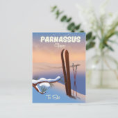 Carte Postale Affiche de voyage de ski Parnasse Grèce (Debout devant)
