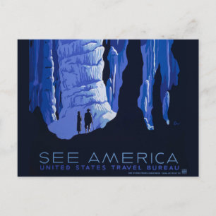 Carte Postale Affiche de voyage de spéléologie Cavernes Voyage V