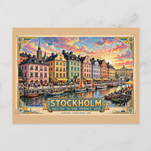 Carte Postale Affiche de voyage de Stockholm Gamla Stan