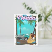 Carte Postale Affiche de voyage de style rétro de Floride (Debout devant)