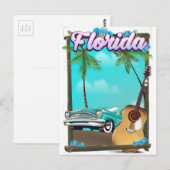 Carte Postale Affiche de voyage de style rétro de Floride (Devant / Derrière)