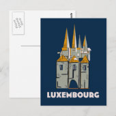 Carte Postale Affiche de voyage de style rétro luxembourgeois (Devant / Derrière)