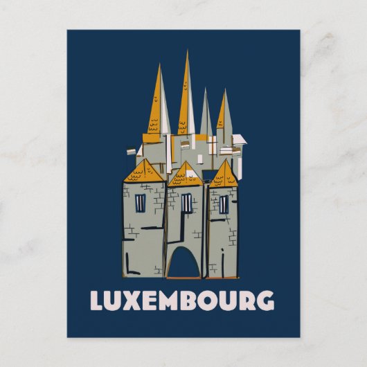 Carte Postale Affiche de voyage de style rétro luxembourgeois (Devant)