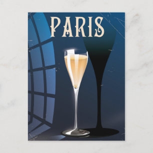 Carte Postale Affiche de voyage de style vintage boisson vin Par