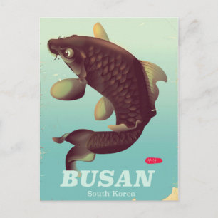 Carte Postale Affiche de voyage de style vintage Busan Corée du 