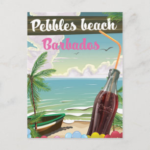 Carte Postale Affiche de voyage de style vintage de la plage de