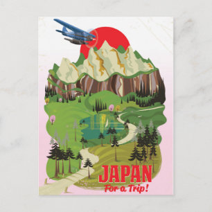 Carte Postale Affiche de voyage de style vintage Japon