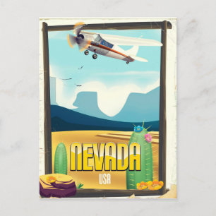 Carte Postale Affiche de voyage de style vintage Nevada USA.