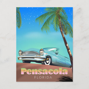 Carte Postale Affiche de voyage de style vintage Pensacola, Flor