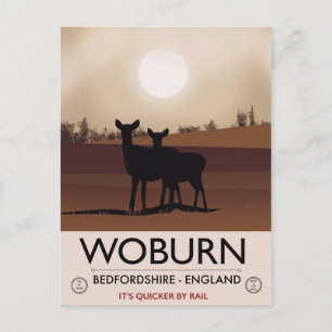 Carte Postale Affiche de voyage de style vintage Woburn - Bedfor