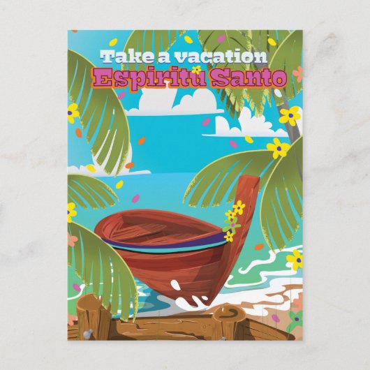 Carte Postale Affiche de voyage de vacances à Espiritu Santo. (Devant)