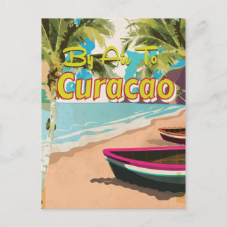 Carte Postale Affiche de voyage de vacances rétro à Curaçao