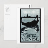 Carte Postale Affiche de voyage de Venise 1920 (Devant / Derrière)