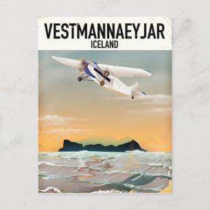 Carte Postale Affiche de voyage de Vestmannaeyjar Islande.