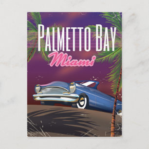 Carte Postale Affiche de voyage des années 80 Palmetto Bay Flori