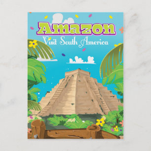 Carte Postale Affiche de voyage dessin animé Amazon, Brésil.