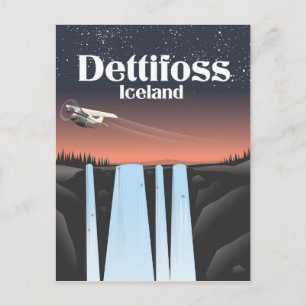 Carte Postale Affiche de voyage Dettifoss Islande.