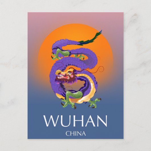 Carte Postale Affiche de voyage du Dragon de Wuhan en Chine (Devant)