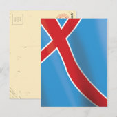 Carte Postale Affiche de voyage du drapeau de Norvège (Devant / Derrière)