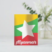 Carte Postale Affiche de voyage du drapeau du Myanmar (Debout devant)