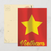 Carte Postale affiche de voyage du drapeau vietnamien (Devant / Derrière)