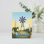 Carte Postale Affiche de voyage du Kansas "l'État du blé". (Debout devant)