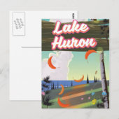 Carte Postale Affiche de voyage du lac Huron (Devant / Derrière)