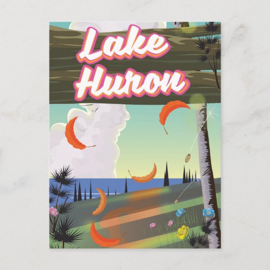 Carte Postale Affiche de voyage du lac Huron (Devant)