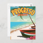 Carte Postale Affiche de voyage du Mexique Progreso (Devant / Derrière)