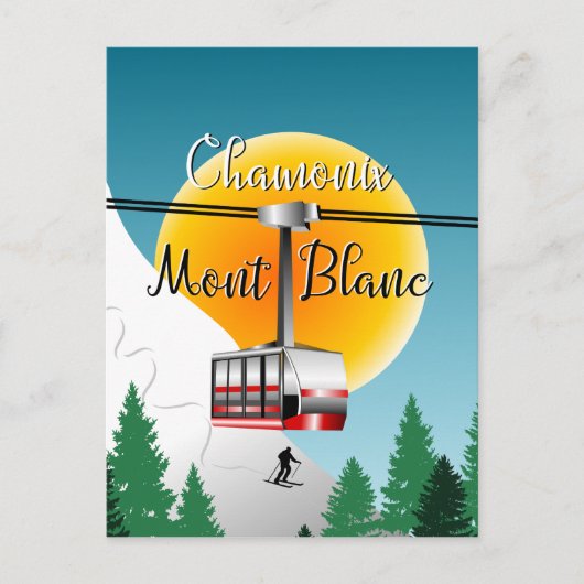 Carte Postale Affiche de voyage du Mont Blanc Chamonix (Devant)