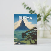 Carte Postale Affiche de voyage du Myanmar (Debout devant)