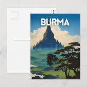 Carte Postale Affiche de voyage du Myanmar (Devant / Derrière)