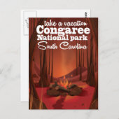 Carte Postale Affiche de voyage du parc national de Congaree (Devant / Derrière)