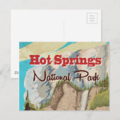 Carte Postale affiche de voyage du parc national Hot Springs (Devant / Derrière)