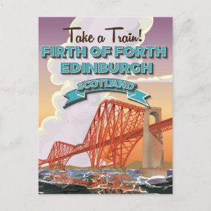 Carte Postale Affiche de voyage du quatrième pont d'Écosse.