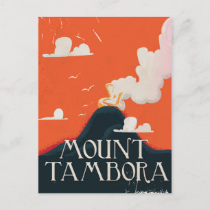 Carte Postale Affiche de voyage du volcan du mont Tambora