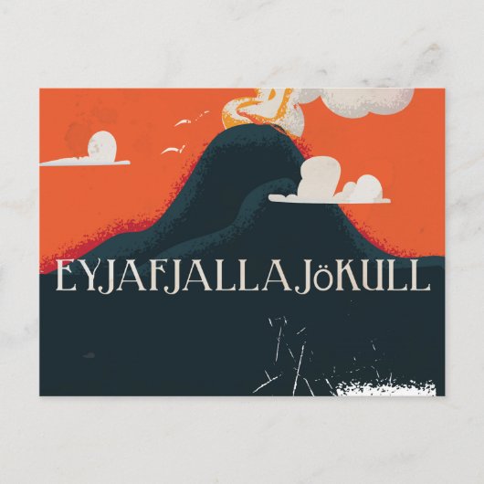 Carte Postale Affiche de voyage du volcan Eyjafjallajökull (Devant)