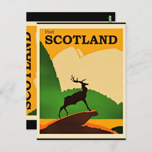 Carte Postale Affiche de voyage écossaise (Devant / Derrière)