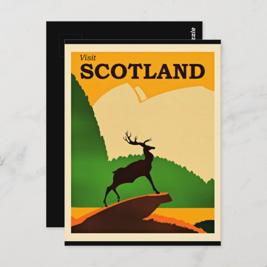 Carte Postale Affiche de voyage écossaise (Devant / Derrière)